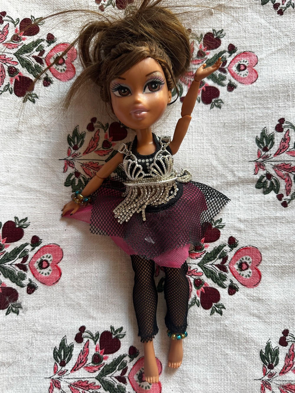 Black & Pink Sequin Mesh Party Doll / Tess.